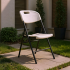 Cadeira de Jardim em Aço Dobrável 83x67cm Cinza|Branco Caxia Plicosa